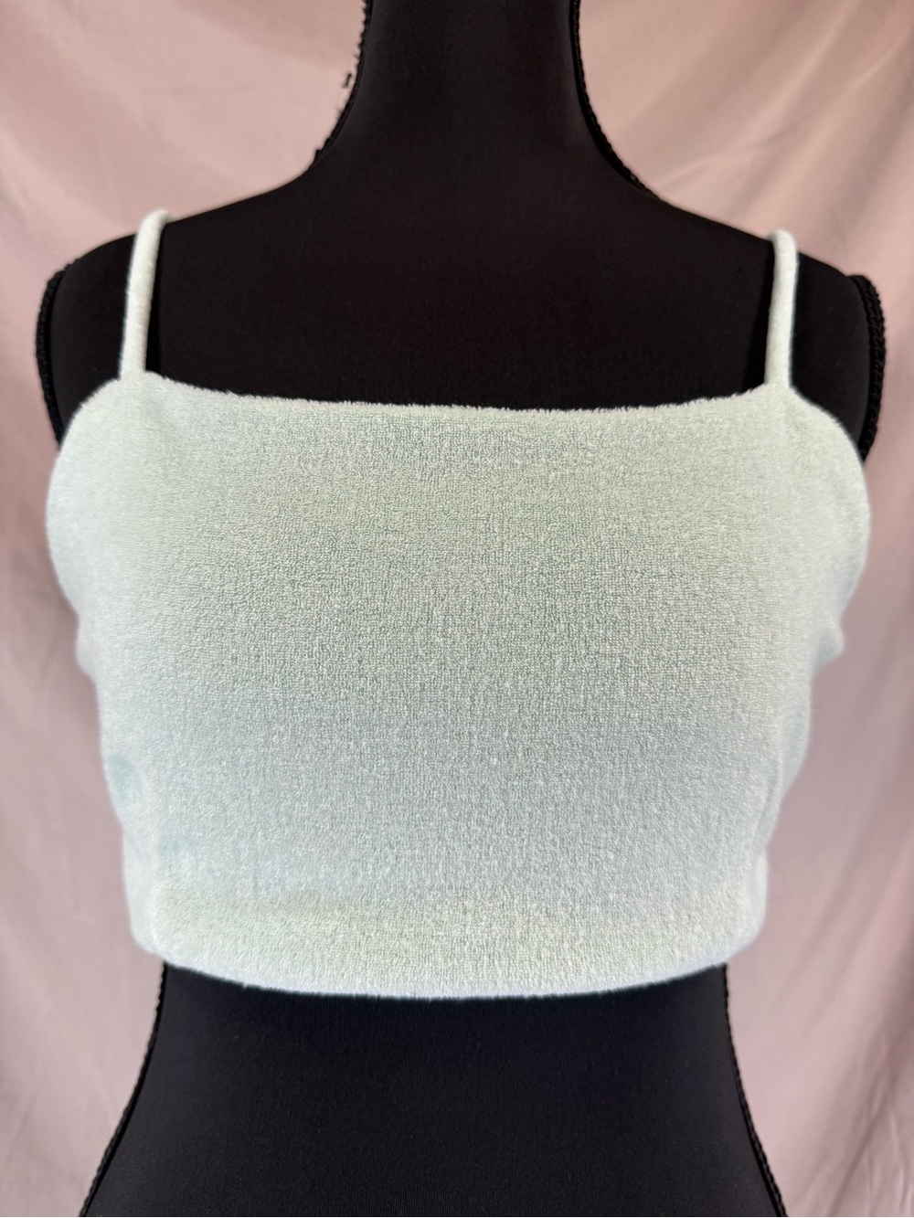 7 For All Mankind Terrycloth Bralette Crop Top Mint Green - Size XS